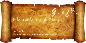 Göndöcs Ákos névjegykártya